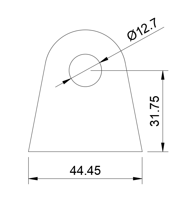 Tab #11- 1/2" HOLE- FLAT