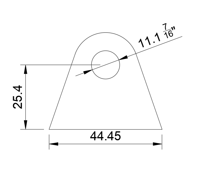 Tab #12 7/16" HOLE- FLAT