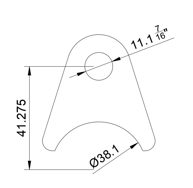 Tab #13- 7/16" HOLE- 1.50" TUBE