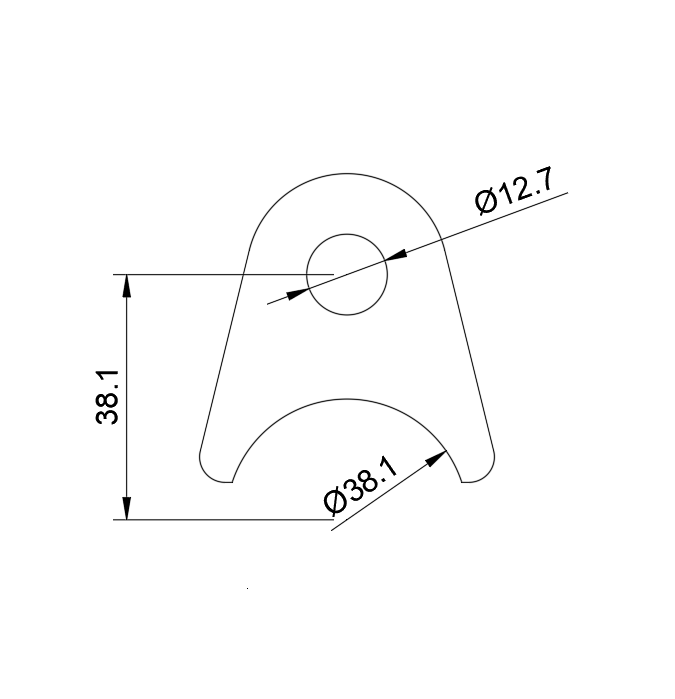 Tab #14- 1/2" HOLE- 1.50" TUBE