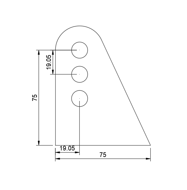 Tab #2- 3 X 1/2" Holes